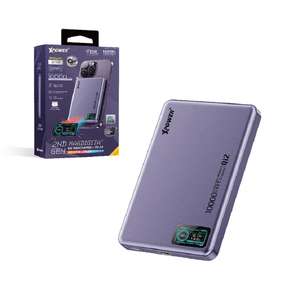 XPower 生活用品超級市場推薦：XPower MagDigita ² 第2代 彩屏顯示 鋁合金外殼 10000mAh PD3.0+ QI2磁吸移動電源 紫色 (MAGDIGITA2 XP-MDT2-PP)