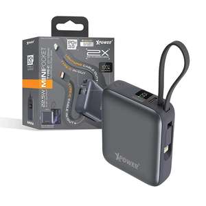 XPower 生活用品超級市場推薦：XPower MINI POCKET RA61 Type-C 數顯10000mAh PD+PPS 迷你移動電源 灰色 (MINIPOCKET RA61-GY)