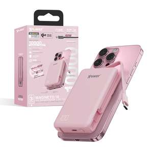 XPower 生活用品超級市場推薦：XPower MAGNETO 10 Qi2數顯 10000mAh 45W PD3.0 磁吸無線移動電源 粉色 (XP-MAGNETO10 -PK)