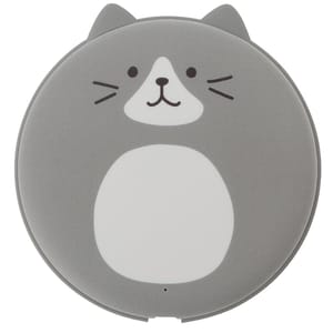 日本FukuFukuNyanko 日本FukuFukuNyanko 超圓無線叉電器 灰臉貓 Hacchi 一個入 - 清貨優惠   正面圖