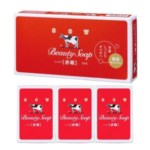 日本COW 日本COW 牛乳石鹼 可洗臉 滋潤香皂 玫瑰薔薇花香 100g 3個入 - 清貨優惠 100g  正面圖